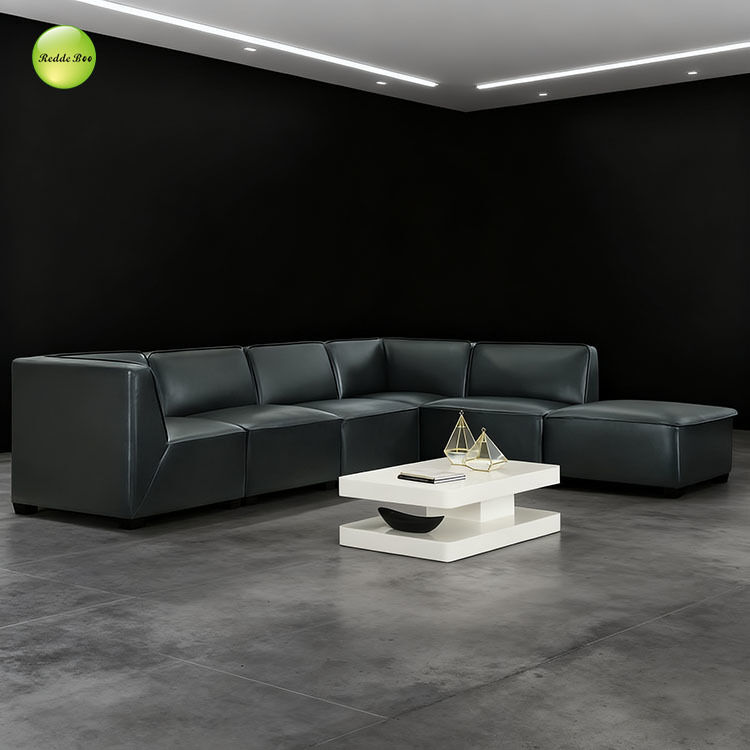 Leather Modular Sofa: Geometric Chic, Premium Craft – Perfect for Minimalist, Statement - Making Spaces