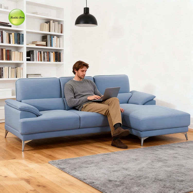 Right Facing Microfiber Corduroy L Shaped Sectional Sofa Couch 80 Inch