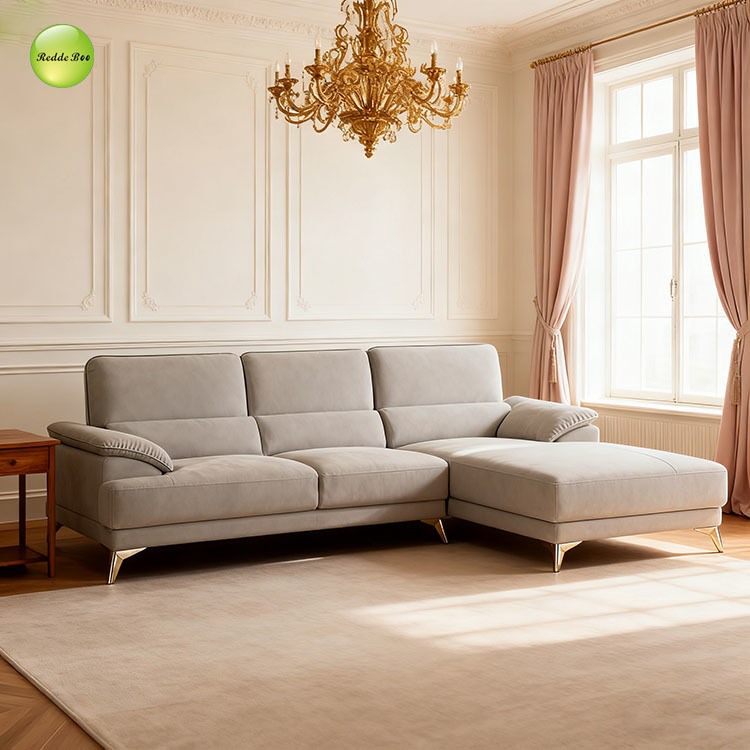 Right Facing Microfiber Corduroy L Shaped Sectional Sofa Couch 80 Inch