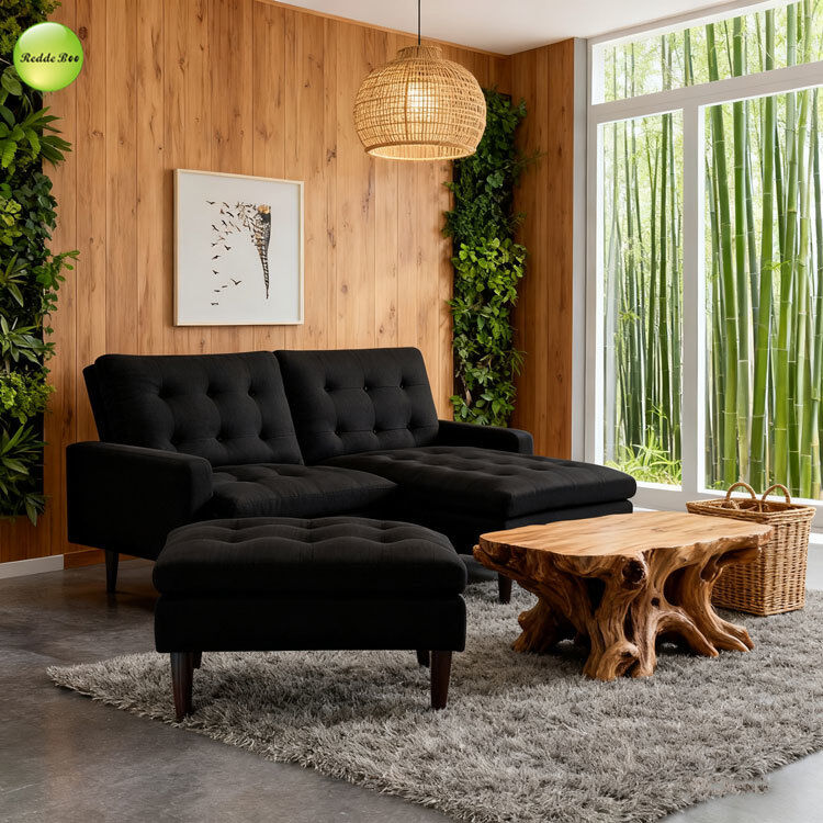 Convertible Upholstered Memory Foam Sleeper Sofa Bed Ottoman Sleeper Breathable