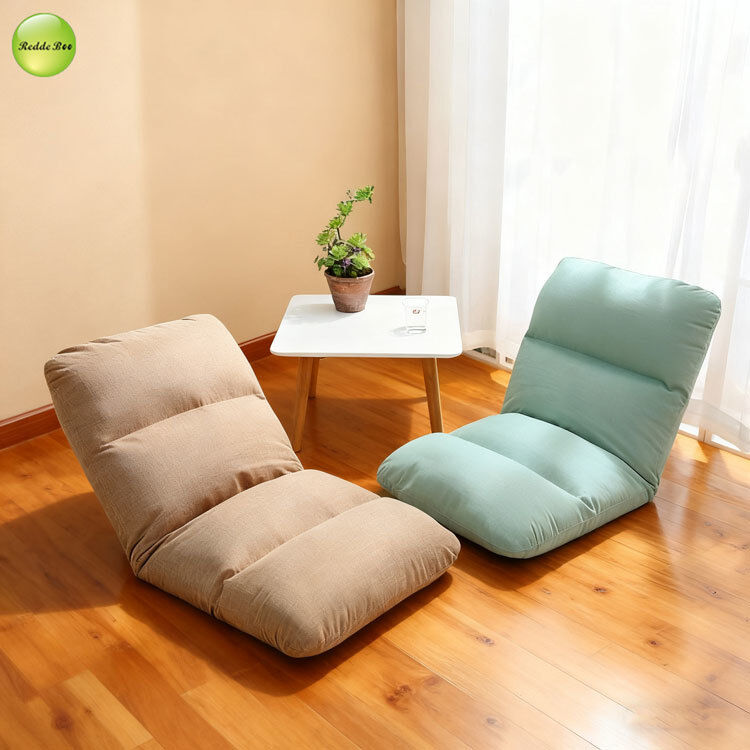 Lounge Fluffy Linen Fabric Single Lazy Sofa Couch Convertible Sleeping bed