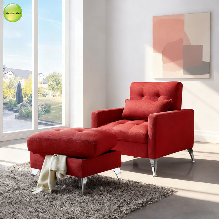 Compact Napping Pull Out Sofa Bed Furniture With Ottoman Single Seat