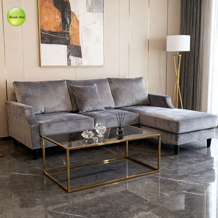 Modular L Shaped Sectional Sofa Fluffy Couches Charcoal Grey Textured Fabric