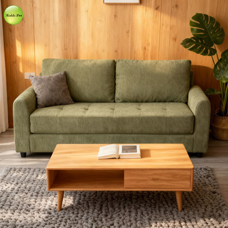 Ergonomic Living Room Velvet Sofa Bed Furniture Sleeper Two Seater With USB Charger