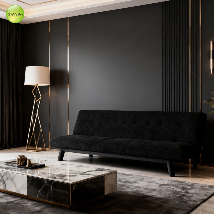 Luxury Velvet 3 Seater Armless Living Room Sofa Convertible Sleeping Foldable Sofa Bed For Small Apartment