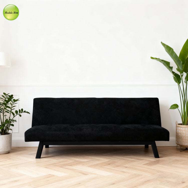 Luxury Velvet 3 Seater Armless Living Room Sofa Convertible Sleeping Foldable Sofa Bed For Small Apartment