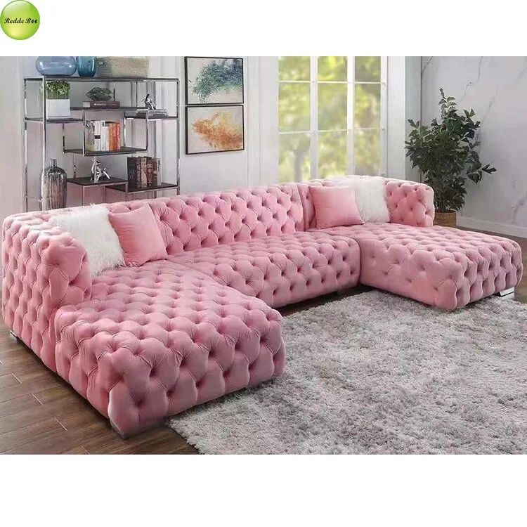 Velvet Oversized Sectional: Full-Tufted, Modern Art Accent – Ideal for Luxe, Bold Contemporary Interiors