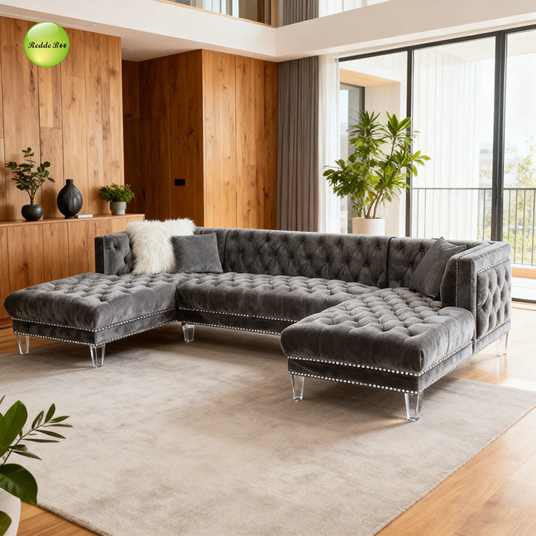 Tufted Sectional: Grand Comfort, Artful Vibe – Transform Home into a Sophisticated Design Sanctuary