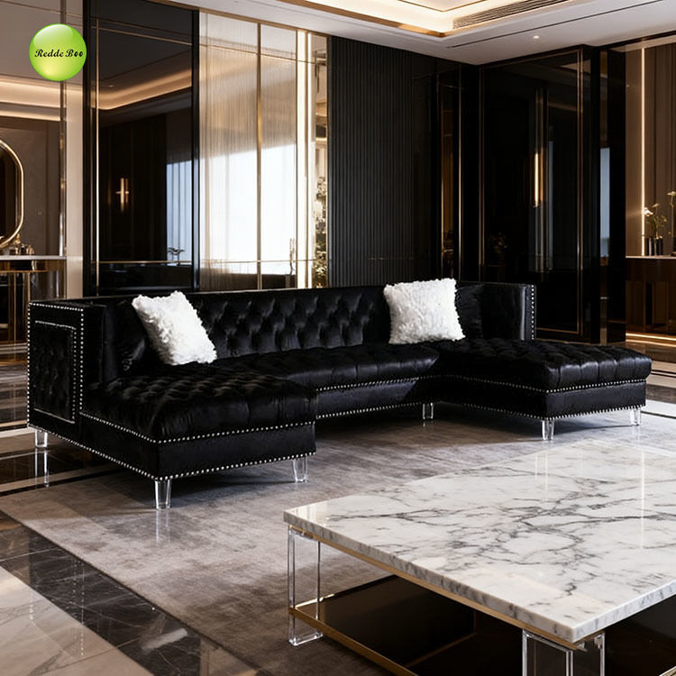 Tufted Sectional: Grand Comfort, Artful Vibe – Transform Home into a Sophisticated Design Sanctuary