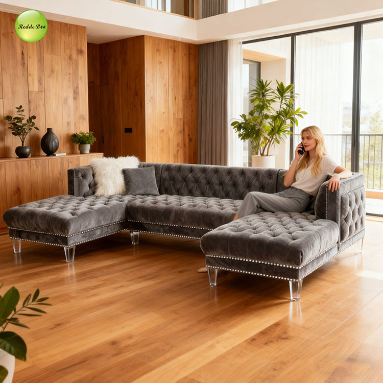 Tufted Sectional: Grand Comfort, Artful Vibe – Transform Home into a Sophisticated Design Sanctuary