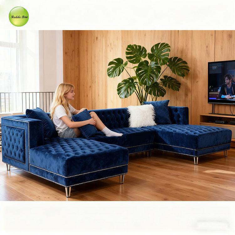 Tufted Sectional: Grand Comfort, Artful Vibe – Transform Home into a Sophisticated Design Sanctuary