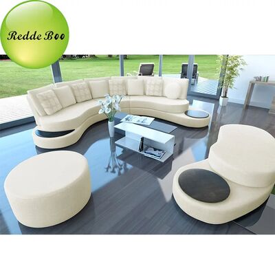 Curved Corner Sofa Furniture Real Leather Sectional Recliner Moistureproof