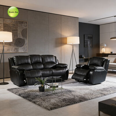 Charcoal Reclining Sofa & Chair: Durable Fabric, Overstuffed Comfort – Perfect for Cozy Contemporary Interiors